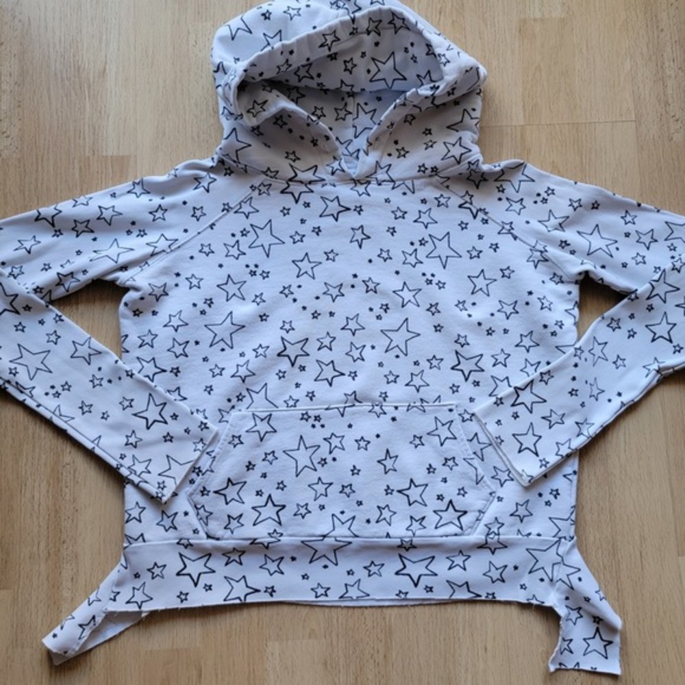 Frank & Eileen Tee Lab Star Print Hoodie White Black Cotton Small Limited Editio